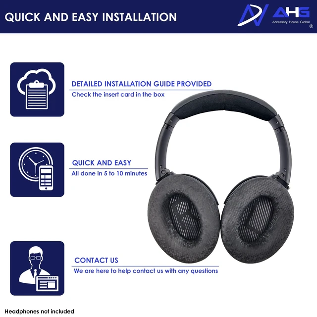 Alt view image 7 of 7 - QC35 Replacement Ear Pads Cushions Compatible with Bose QuietComfort 35 / qc35 ii Headphones (Mosaic). Premium Protein Leather Thick High-Density Foam Great Comfort