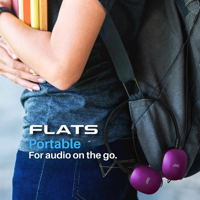 Alt view image 5 of 6 - Flats On-Ear Wired Headphones - Flat Foldable Design - 30mm Driver for Powerful Sound - Soft Ear-Pads for Comfort Steel Headband - Lightweight & Portable - PC/Laptop/Gaming - 3.5mm Slim Plug
