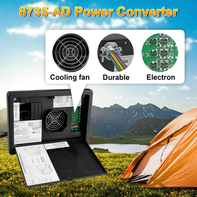 Alt view image 4 of 6 - WF-8735-AD Power Converter/Charger, Black wf-8735-P 30 Amp Power Center,30/35 Amp DC Output, WF-8700 Series 30 amp rv Converter Battery Chargers for rv,Camper,caravans,Travel Trailer