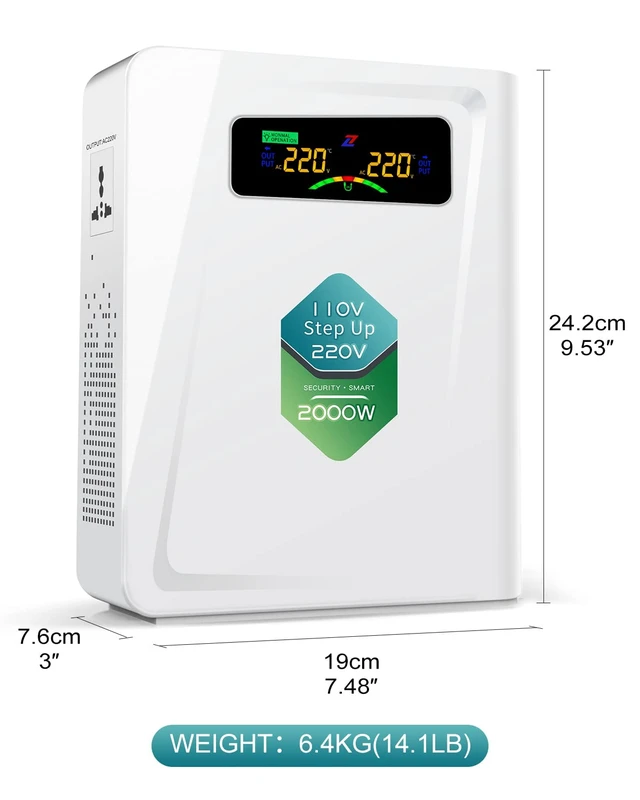 Alt view image 3 of 6 - Step Up Transformer 110v to 220v 2000w Voltage Converter, 120v to 240v, No Noise,Suit for Juicer, Chocolate Machine and Other Appliances Using 220V Asia Euro Appliance in US