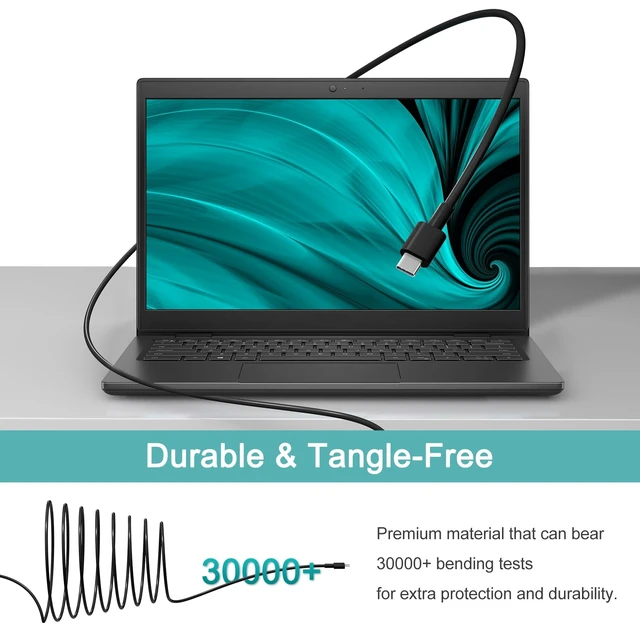 Alt view image 6 of 7 - 130W USB C Laptop Charger Compatible with Dell XPS 15 17 9575,Precision Charger 5750 5570 5530 5550 3560 3551 3550,Latitude Laptop Charger 5420 5510 7210 7310 7410 9410 9510 - Power Cord