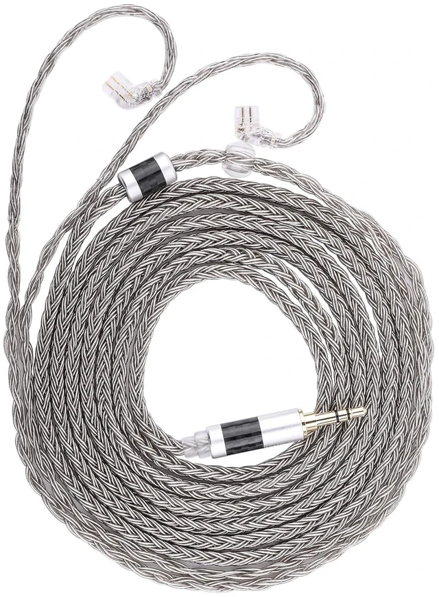 Main image of Tripowin Zonie 16 Core Silver Plated IEM Cable, 2m Length Extended Earbud Cord, HiFi Wired Earbuds Earphone Cable, in Ear Monitor Wire for Audiophile Musician, Recessed 2Pin