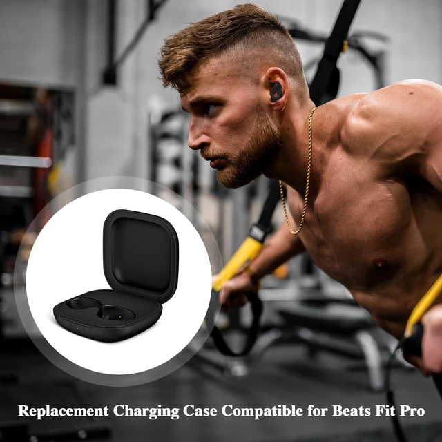 Alt view image 7 of 7 - Wireless Charging Case Compatible for Beats Fit Pro, Portable Charger Case Replacement with Bluetooth Pairing Sync Button, 700mAh Built-in Battery (Not Included Earbuds) (Black)