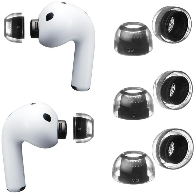 Main image of Crystal AirPods Pro 3 Ear Tips, Secure-Fit Silicone Replacement Tips Grippy Surface for Active Lifestyle, Hypoallergenic Silicone, Compatible with Airpods Pro 3