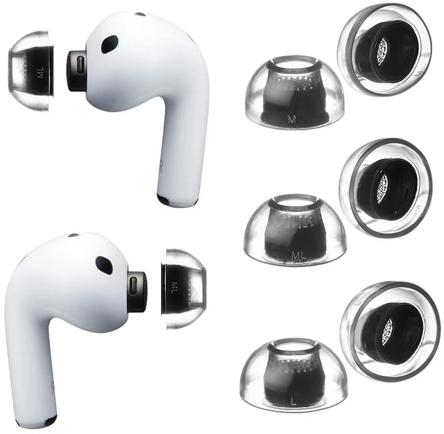 Main image of Crystal AirPods Pro 3 Ear Tips, Secure-Fit Silicone Replacement Tips Grippy Surface for Active Lifestyle, Hypoallergenic Silicone, Compatible with Airpods Pro 3