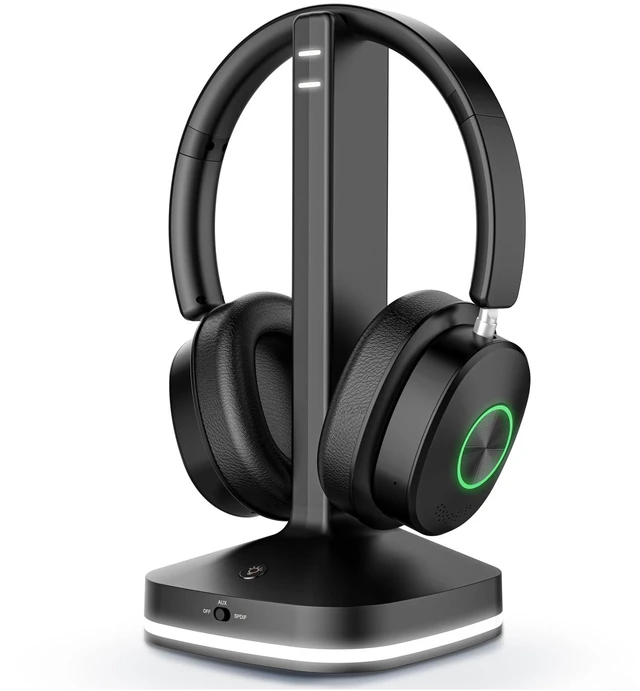 Main image of Wireless Headphones for TV, TV Headphones, Headphone for TV, NoDelay OverEar Wireless Headset for Seniors, 3 Audio Modes, with Transmitter Charging Base, Gifts for Parents/Elderly