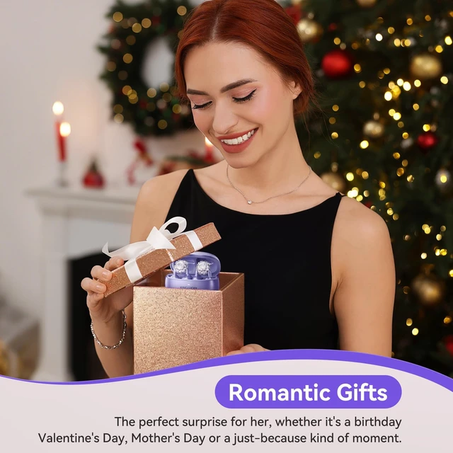Alt view image 6 of 7 - Jewelry-Inspired Clip-On Earbuds with Diamond Earrings, Comfortable Fit & 40H Playtime Open Ear Bluetooth 5.4 Wireless Headphones for Women, Small Ears, Sports & Workouts (Purple)