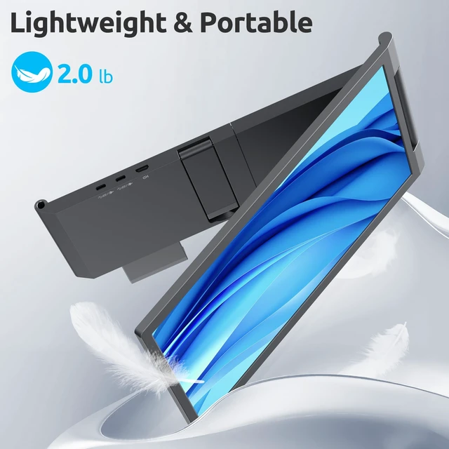 Alt view image 5 of 7 - One Cable Plug & Play Laptop Screen Extender, Portable Monitor - 14" USB C Second Display, Works with MAC/Wins/Chrome Laptop Phone for Travel Home Office (No Speakers)