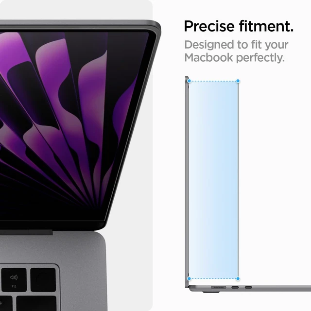Alt view image 4 of 7 - SafeView Screen Protector for MacBook Air 15" M2-M5 (2022-2026) Privacy filter blocks side-angle views, anti-glare, easy install, magnetic attachment, precise cutouts and webcam clearance