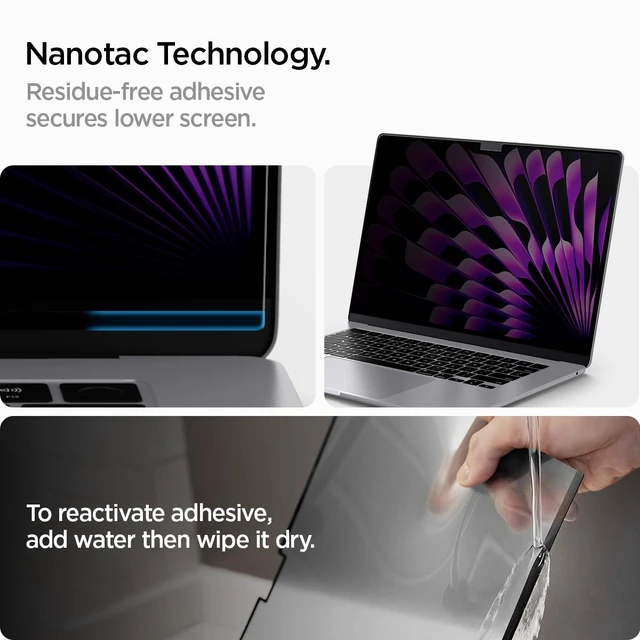 Alt view image 7 of 7 - SafeView Screen Protector for MacBook Air 15" M2-M5 (2022-2026) Privacy filter blocks side-angle views, anti-glare, easy install, magnetic attachment, precise cutouts and webcam clearance