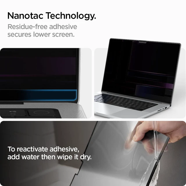 Alt view image 5 of 7 - SafeView Screen Protector for MacBook Pro 16" M1 Pro/Max-M5 Pro/Max Privacy filter blocks side-angle views, anti-glare, easy install, magnetic attachment, precise cutouts and webcam clearance