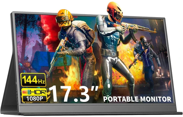 Main image of 17.3" Portable Monitor, 144Hz Portable Gaming Monitor, Screen Extender Second Display for Console with Built-in Speakers, Works with PS5, Xbox, Switch, Ideal for Travel, Home Office