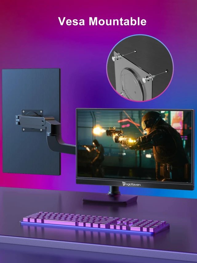 Alt view image 4 of 7 - 17.3" Portable Monitor, 144Hz Portable Gaming Monitor, Screen Extender Second Display for Console with Built-in Speakers, Works with PS5, Xbox, Switch, Ideal for Travel, Home Office