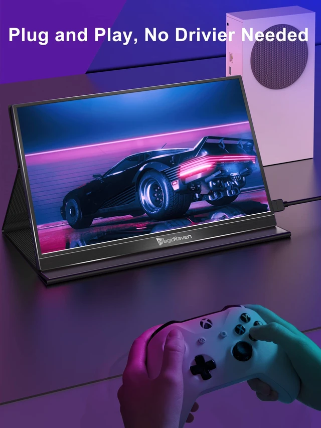 Alt view image 7 of 7 - 17.3" Portable Monitor, 144Hz Portable Gaming Monitor, Screen Extender Second Display for Console with Built-in Speakers, Works with PS5, Xbox, Switch, Ideal for Travel, Home Office