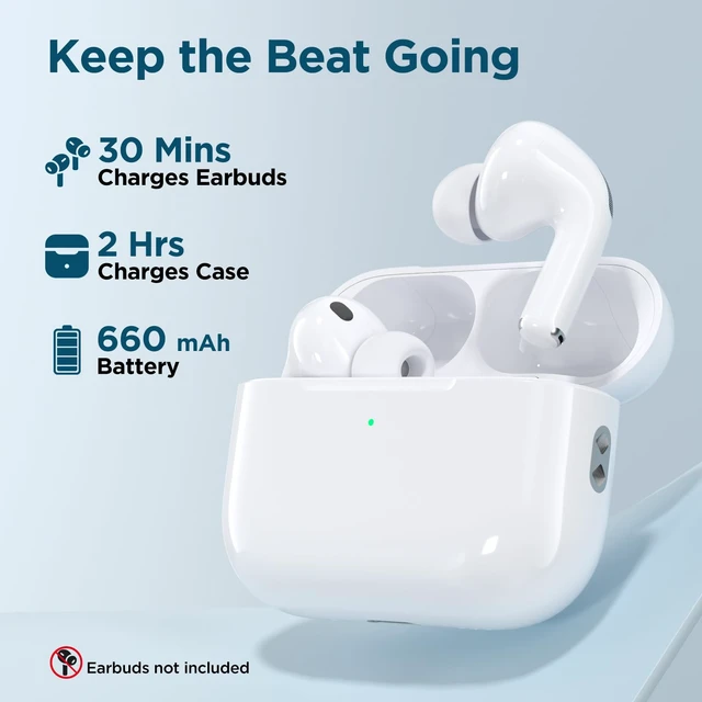 Alt view image 4 of 7 - Replacement Airpod Pro 3 Charging Case with Touch-Control, USB-C Port, 660mAh Battery, Replacement Case Only, No Earbuds