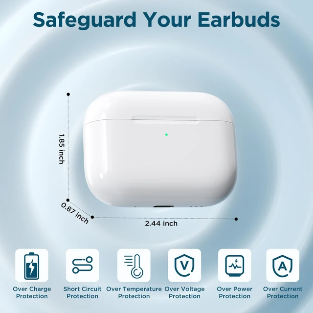 Alt view image 3 of 7 - Replacement Airpod Pro 3 Charging Case with Touch-Control, USB-C Port, 660mAh Battery, Replacement Case Only, No Earbuds