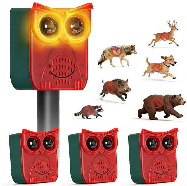 Main image of Solar Motion Sensor Alarm Outdoor Dog Barking Alarm with 129dB Loud PIR Motion Detection,IP65 Weatherproof Motion Activated for Deer, Coyote,Raccoons, Bears (4pack)