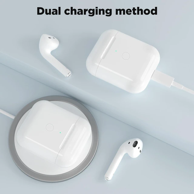 Alt view image 4 of 7 - Wireless Airpod 1&2 Replacement Charging Case Lightning Port, Bluetooth Pairing Sync Button, No Earbuds