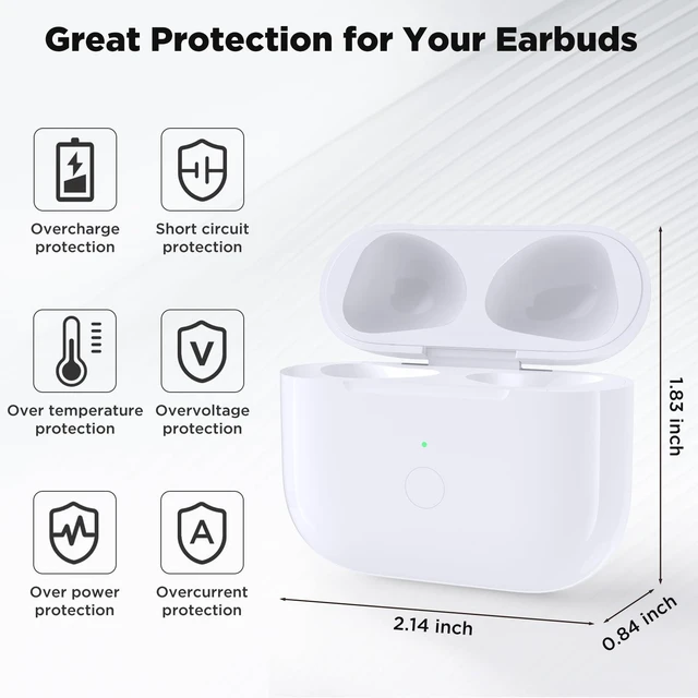 Alt view image 3 of 7 - Replacement Charging Case Only Compatible with Airpod 3 Gen Lightning Port, Sync Button, 600 mAh Battery, Wireless Charging, No Earbuds
