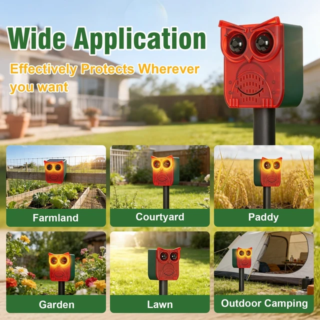 Alt view image 5 of 7 - Solar Motion Sensor Alarm Outdoor Dog Barking Alarm with 129dB Loud PIR Motion Detection,IP65 Weatherproof Motion Activated for Deer, Coyote,Raccoons, Bears (4pack)