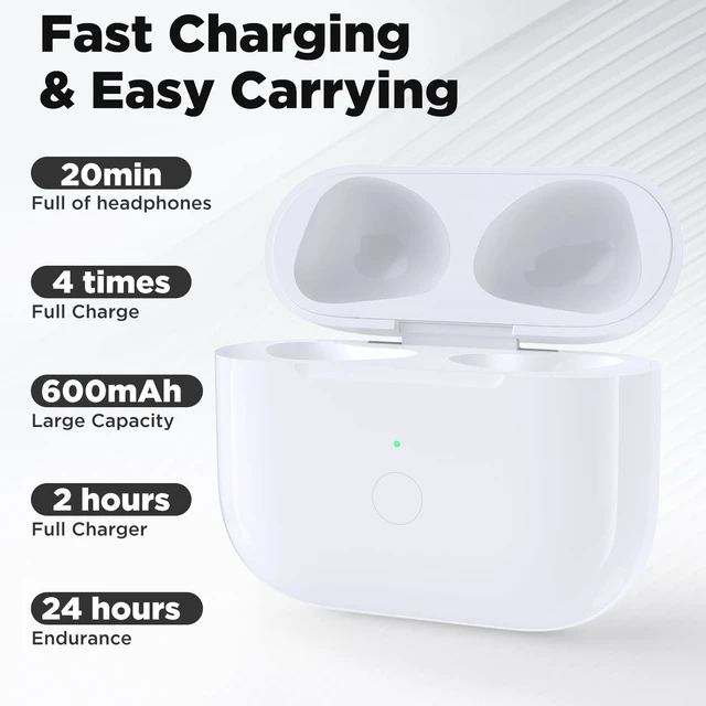 Alt view image 4 of 7 - Replacement Charging Case Only Compatible with Airpod 3 Gen Lightning Port, Sync Button, 600 mAh Battery, Wireless Charging, No Earbuds