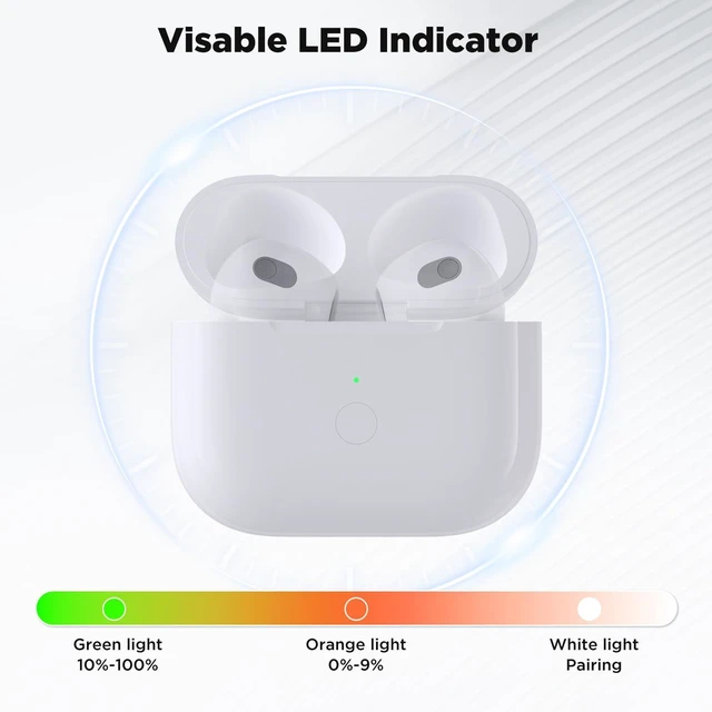 Alt view image 7 of 7 - Replacement Charging Case Only Compatible with Airpod 3 Gen Lightning Port, Sync Button, 600 mAh Battery, Wireless Charging, No Earbuds