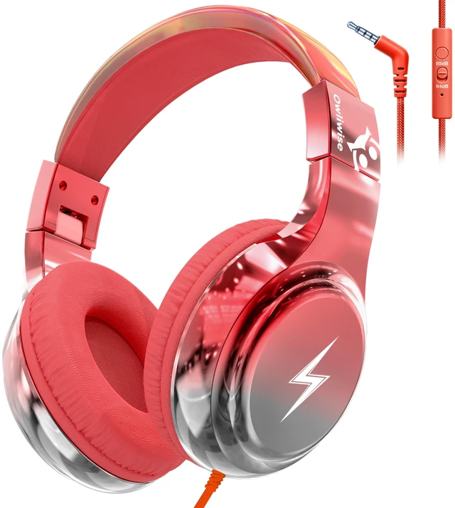 Main image of Kids Headphones with Cord with Mic, 85/94dB Safe Volume Limit HD mic, over-ear foldable, 3.5mm for iPad, tablet, computer, Kids Wired Headphones for school, travel, boys girls Bolt Series