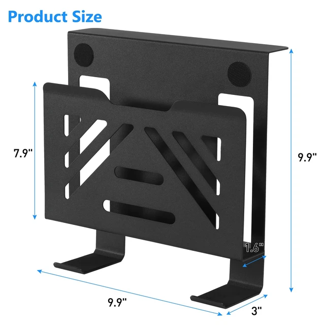Alt view image 4 of 6 - Desk Side Storage, Under Desk Laptop Mount, Table Side Hanging File Organizer, No Drill Clamp On Cable Management Tray, Laptop Holder with 2 Hooks for Office and Home, Load 22 Lbs