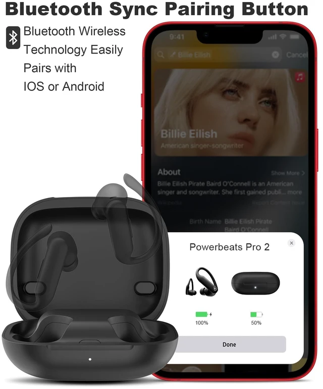 Alt view image 2 of 7 - Charging Case Replacement for Powerbeats Pro 2: Wireless Earbuds Charger Case with Bluetooth Pairing Sync Button, 600mAh Battery, Earbuds Not Included