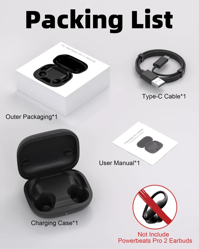 Alt view image 7 of 7 - Charging Case Replacement for Powerbeats Pro 2: Wireless Earbuds Charger Case with Bluetooth Pairing Sync Button, 600mAh Battery, Earbuds Not Included