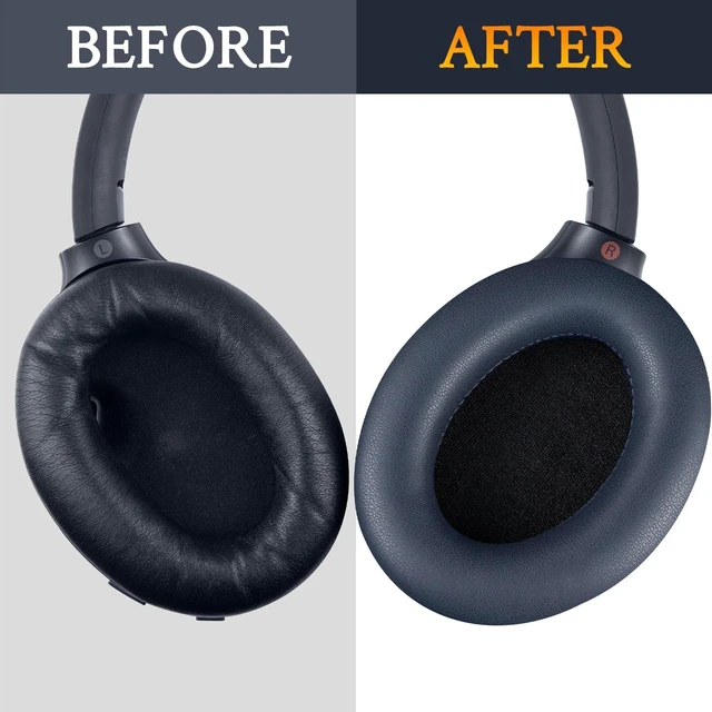 Alt view image 5 of 7 - Replacement Earpads for Sony WH-1000XM4 (WH1000XM4) Headphones, Ear Pads Cushions with Noise Isolation Foam, Added Thickness, Without Affecting Sensor - Blue