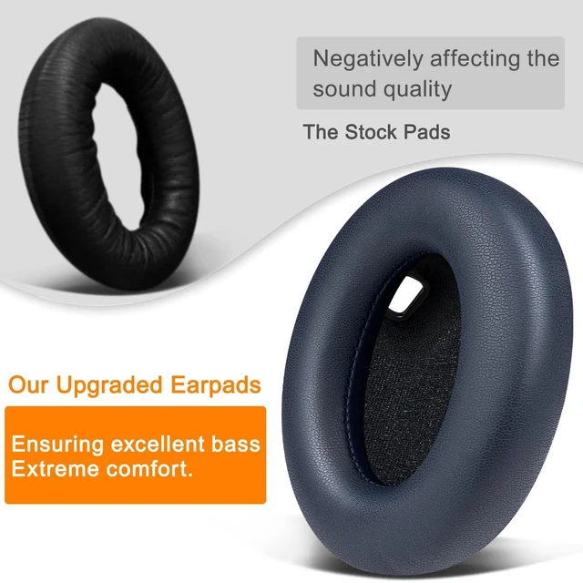 Alt view image 6 of 7 - Replacement Earpads for Sony WH-1000XM4 (WH1000XM4) Headphones, Ear Pads Cushions with Noise Isolation Foam, Added Thickness, Without Affecting Sensor - Blue