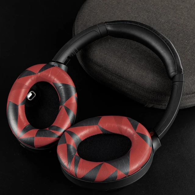 Alt view image 3 of 7 - Replacement Earpads for Sony WH-1000XM4 (WH1000XM4) Headphones, Ear Pads Cushions with Noise Isolation Foam, Added Thickness, Without Affecting Sensor - Red Storm