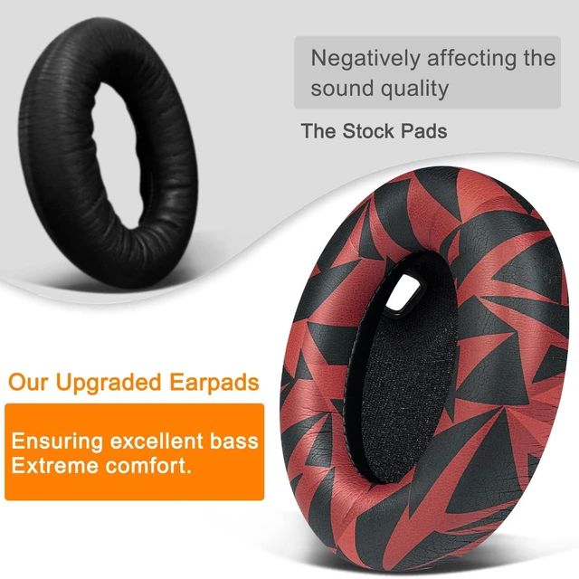 Alt view image 5 of 7 - Replacement Earpads for Sony WH-1000XM4 (WH1000XM4) Headphones, Ear Pads Cushions with Noise Isolation Foam, Added Thickness, Without Affecting Sensor - Red Storm