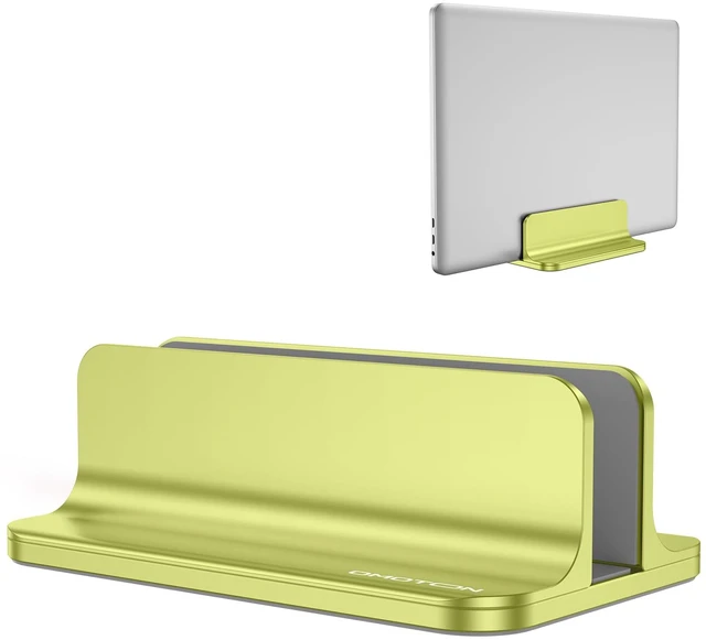 Main image of Vertical Laptop Stand Holder, Adjustable Dock for MacBook, Citron Aluminum Stand for MacBook Stand, Fits Chromebook & Gaming Laptops up to 17.3 in, Office Desk Organization, Space-Saving