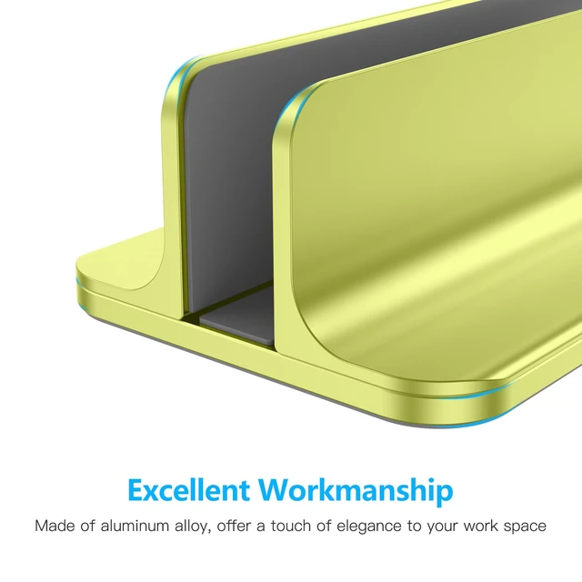 Alt view image 7 of 7 - Vertical Laptop Stand Holder, Adjustable Dock for MacBook, Citron Aluminum Stand for MacBook Stand, Fits Chromebook & Gaming Laptops up to 17.3 in, Office Desk Organization, Space-Saving