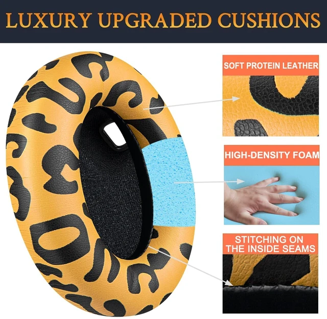 Alt view image 3 of 4 - Replacement Earpads for Sony WH-1000XM4 (WH1000XM4) Headphones, Ear Pads Cushions with Noise Isolation Foam, Added Thickness, Without Affecting Sensor - Tiger Stripes