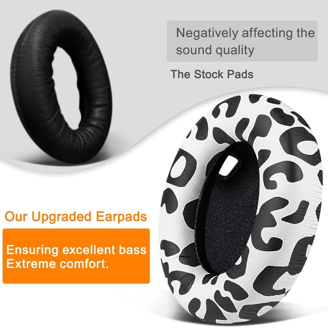 Alt view image 4 of 4 - Replacement Earpads for Sony WH-1000XM4 (WH1000XM4) Headphones, Ear Pads Cushions with Noise Isolation Foam, Added Thickness, Without Affecting Sensor - Snow Leopard