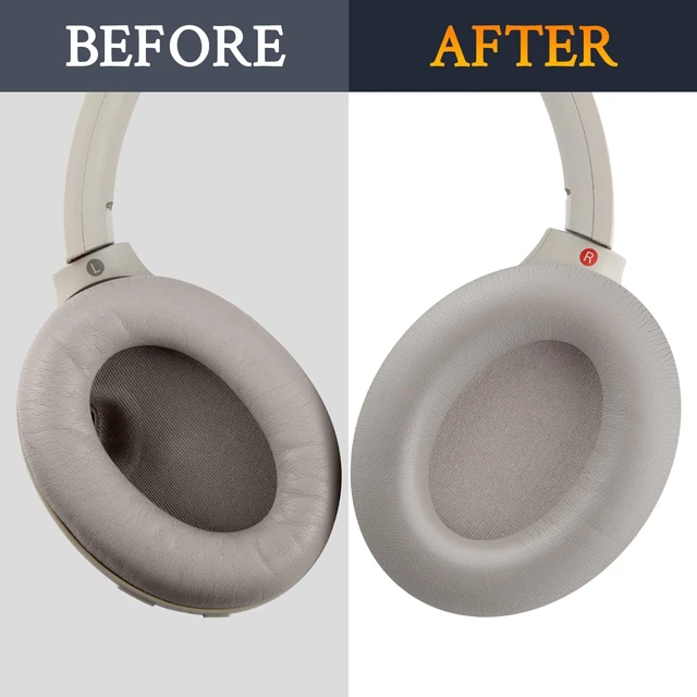 Alt view image 5 of 7 - Replacement Earpads for Sony WH-1000XM4 (WH1000XM4) Headphones, Ear Pads Cushions with Noise Isolation Foam, Added Thickness, Without Affecting Sensor - Grey