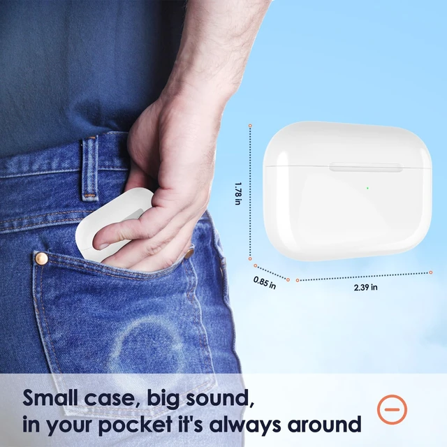 Alt view image 6 of 7 - Replacement Charger Case for AirPods Pro 1 & 2 660mAh Wireless Charging & Bluetooth Pairing Button L-Port
