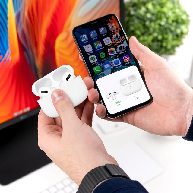 Alt view image 7 of 7 - Wireless Charging Case Compatible for AirPods Pro 1st & 2nd Gen with USB-C Charging, Type-C Charging Port for AirPods Pro Charging Case Replacement with Bluetooth Pairing Sync Button