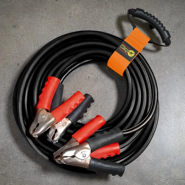 Alt view image 4 of 7 - Easy-Carry Straps - 17" (2-Pack) Blaze Orange Heavy-Duty Hook and Loop Cord Carrying Strap, Hanger, and Organizer with Handle for Pool Hoses, Garden Hoses, Cords, Cables