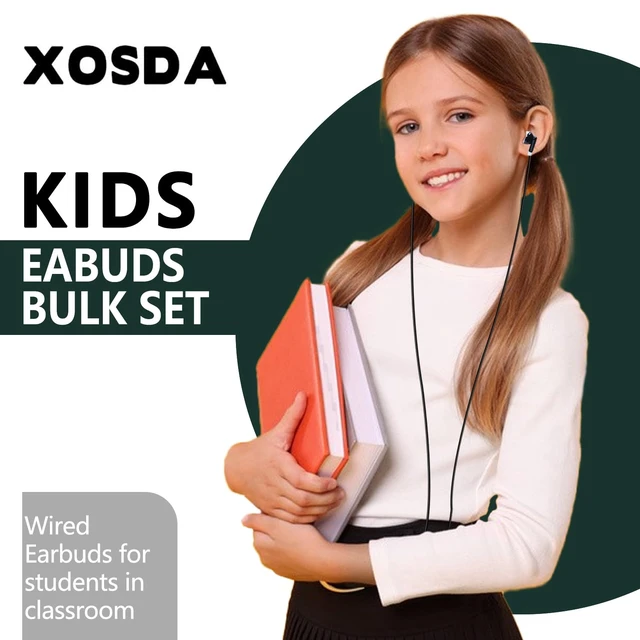 Alt view image 2 of 7 - Bulk Earbud Headphones 100 Pack for School Classroom Kids, Wholeslae Wired Durable Earphones Class Set for Students Children Toddler Teens Boys Girls and Adult (XPG101, 100 PCS)