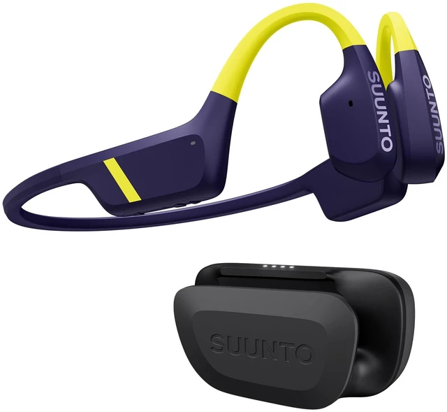 Main image of Aqua Open Ear Bluetooth Swimming Bone Conduction Headphones, Blue 32GB MP3 Player, Head Movement Control, Dual-Mic, IP68 Waterproof, 30H Playtime w/Powerbank, Motion-detection features