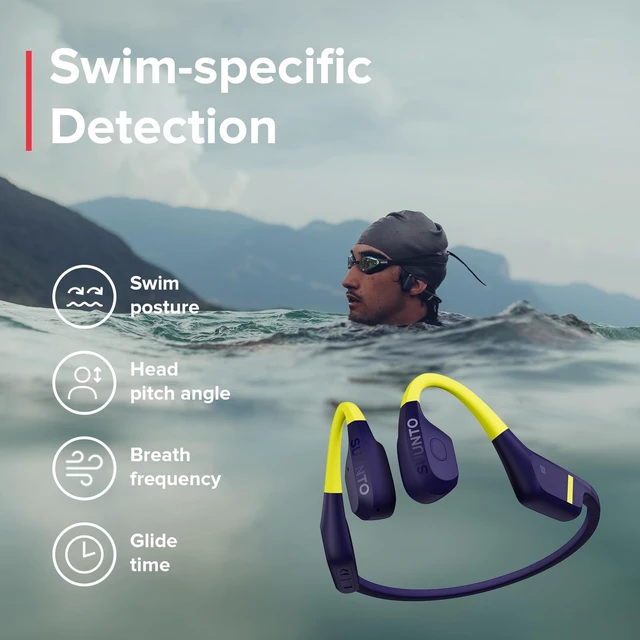 Alt view image 4 of 7 - Aqua Open Ear Bluetooth Swimming Bone Conduction Headphones, Blue 32GB MP3 Player, Head Movement Control, Dual-Mic, IP68 Waterproof, 30H Playtime w/Powerbank, Motion-detection features
