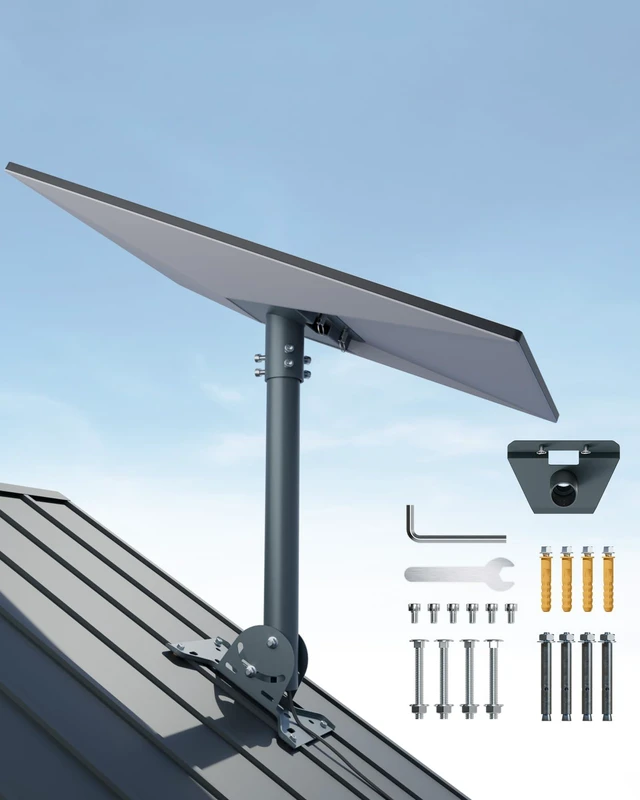 Main image of Starlink Mount for Standard 4/4X/Gen3/V3, Metal Starlink Roof Mount Starlink Standard 4 Mount Consists of Pipe Adapter, Adjustable Base and Thickened Steel Pole (Straight Tube)