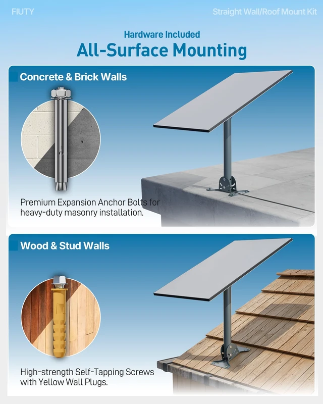 Alt view image 3 of 7 - Starlink Mount for Standard 4/4X/Gen3/V3, Metal Starlink Roof Mount Starlink Standard 4 Mount Consists of Pipe Adapter, Adjustable Base and Thickened Steel Pole (Straight Tube)