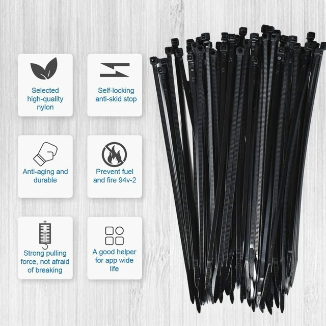 Alt view image 4 of 7 - Zip Tie Mounts - 1000 PCS Cable Self Adhesive Mounts Set for Wire Management with Stick Pads Anchors Clips Squares Holders (Black)
