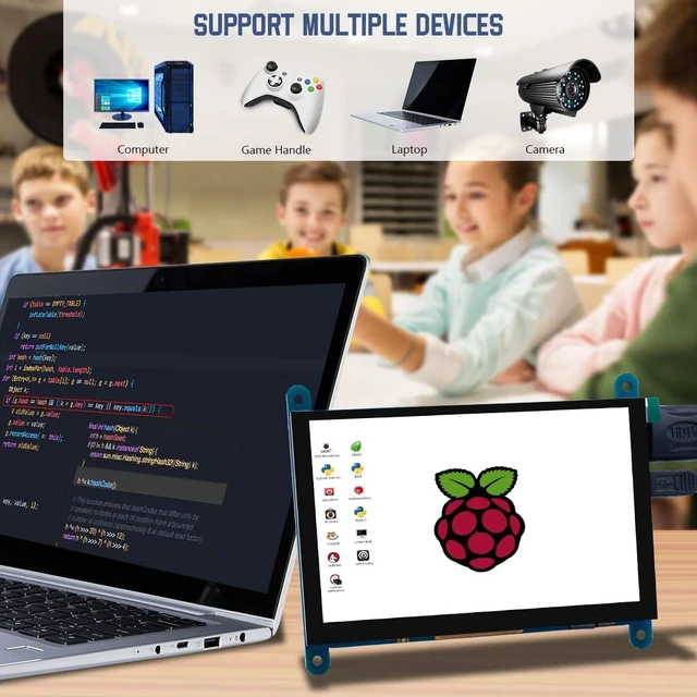 Alt view image 4 of 7 - 5 Inch IPS LCD Touch Screen Display Panel 800×480 HDMI Monitor Built-in OSD Menu 5 Point Capacitive Touchscreen for Raspberry Pi 5/4/3, BB Black, PC Windows 10 8 7