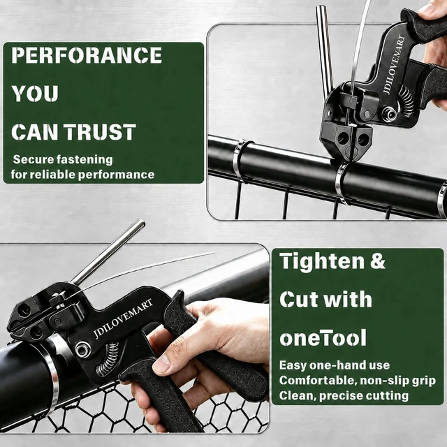 Alt view image 5 of 7 - 155PCS Heavy Duty 304 Stainless Steel Cable Tie Gun Kit, Includes 150PCS Metal Zip Ties(3 Sizes), Self-Locking, UV & Corrosion Resistant, for Fence, Exhaust Pipe, Chicken Coop, Farm Use (Black)